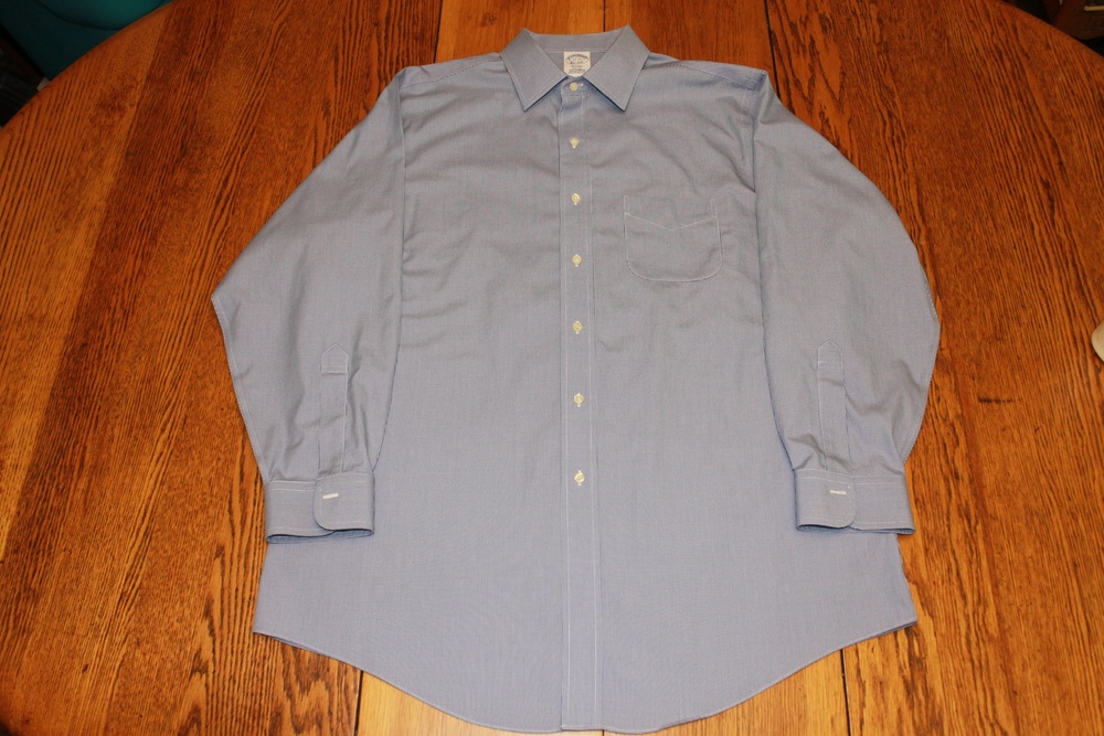 Brooks Brothers Shirt Mens Extra Large Blue Regent Non Iron Supima Cotton Dress